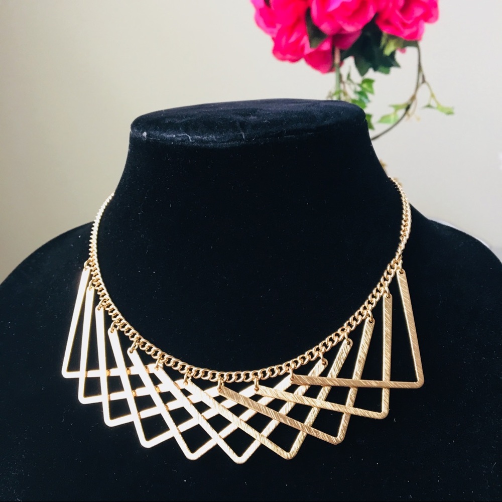 Geometric Necklace with Golden Color